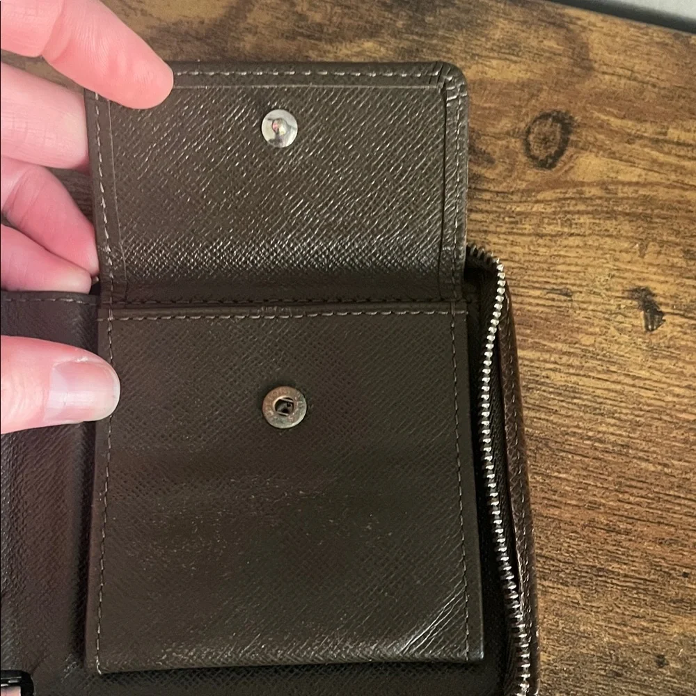 Louis Vuitton Brown Leather Zip Around Wallet